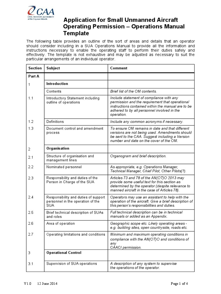 Instruction Manual Template 17 | PDF | Risk | Aviation