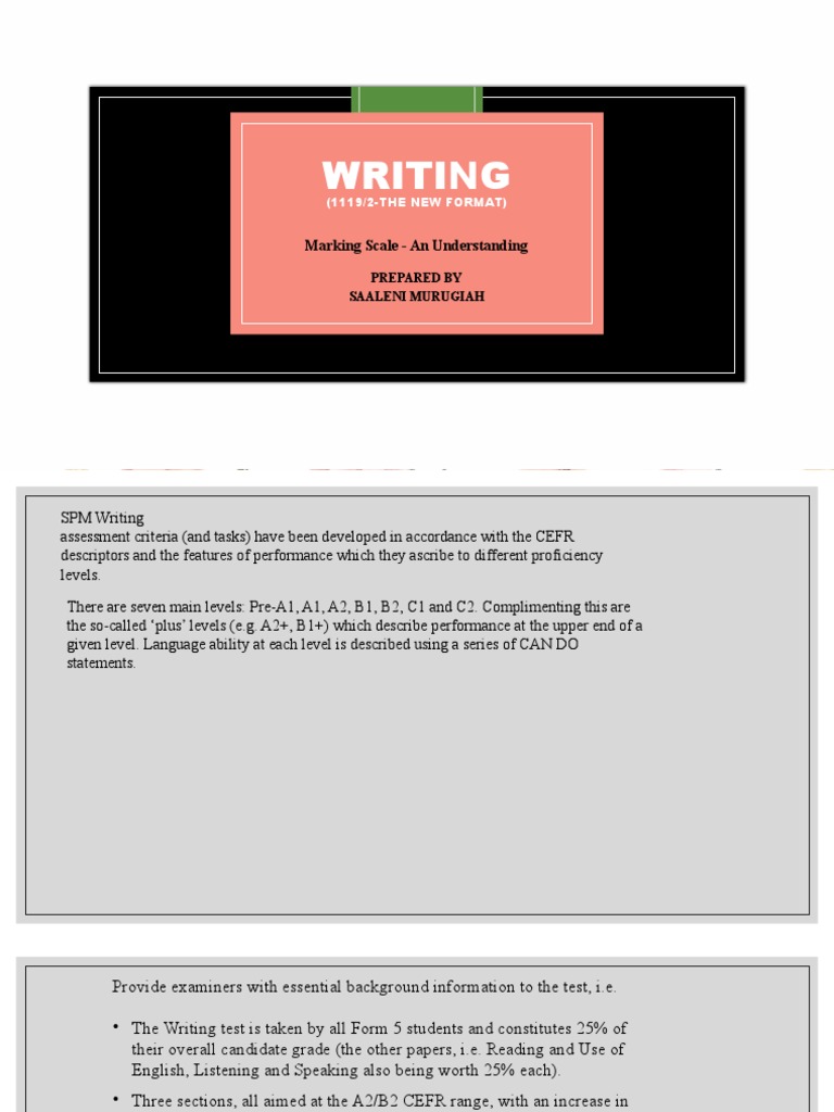 SPM Writing Test Format Overview | PDF | Essays | Language Mechanics
