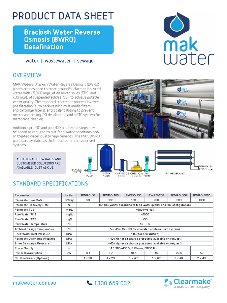 Brackish Water RO Desalination Systems | PDF | Membrane | Environmental ...