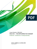 Workbook 1. Introduction To Technopreneurship