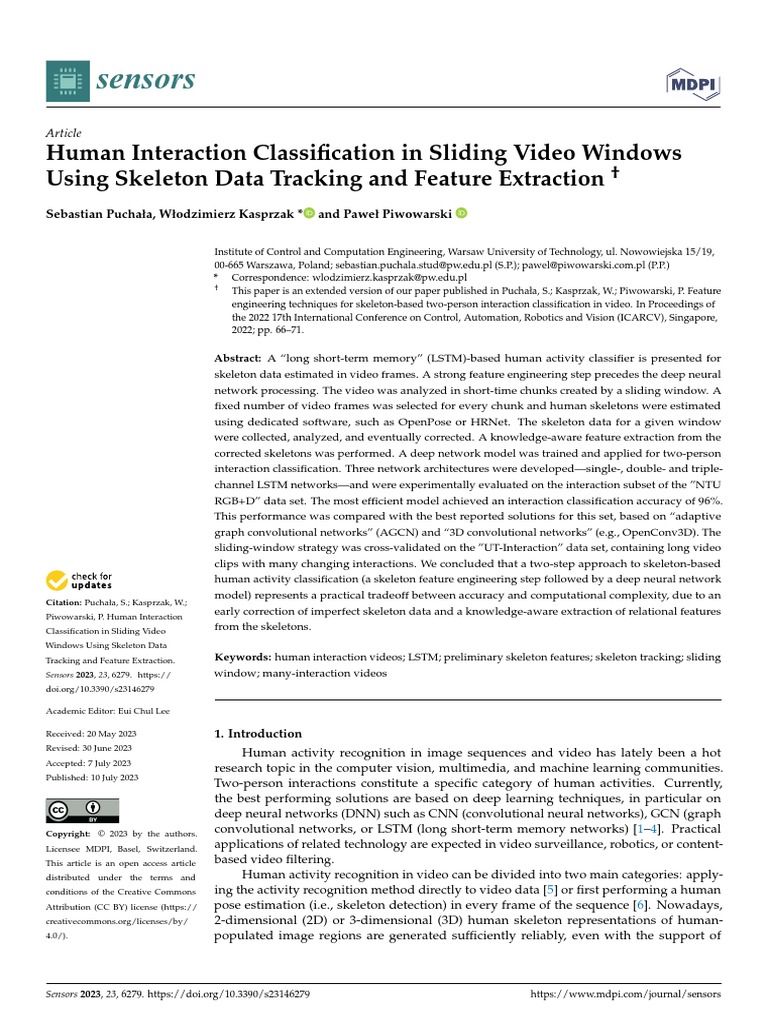 Sensors: Human Interaction Classification in Sliding Video Windows ...