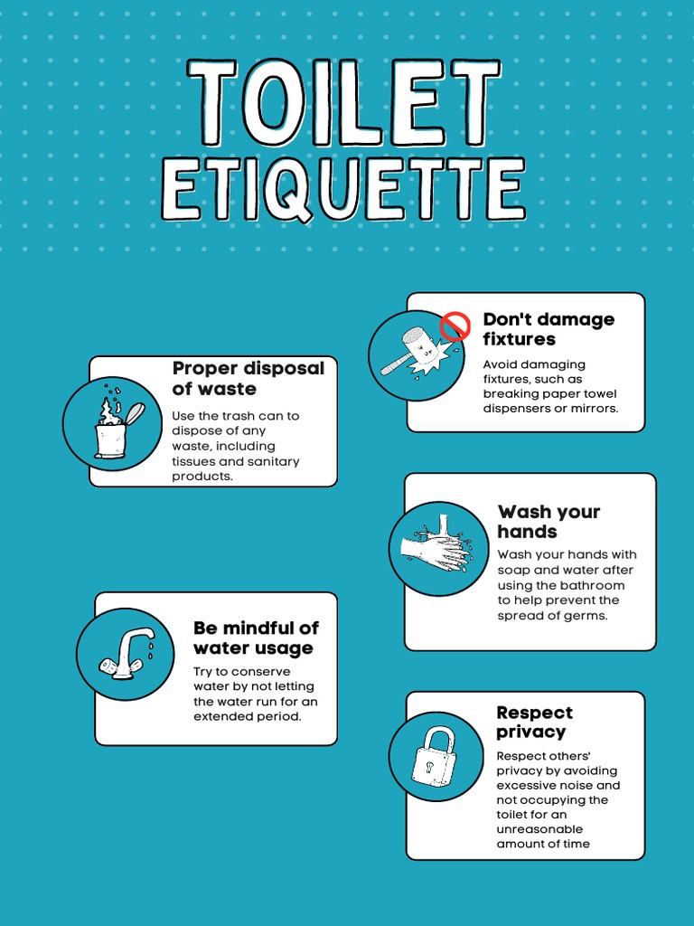 Blue Simple Illustrative Public Toilet Etiquette Sign Poster (1) PDF