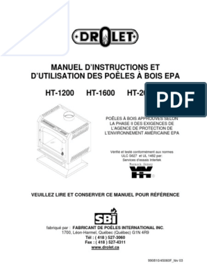 DROLET Ventilateur pour poêle à bois, 75 PCM AC02050