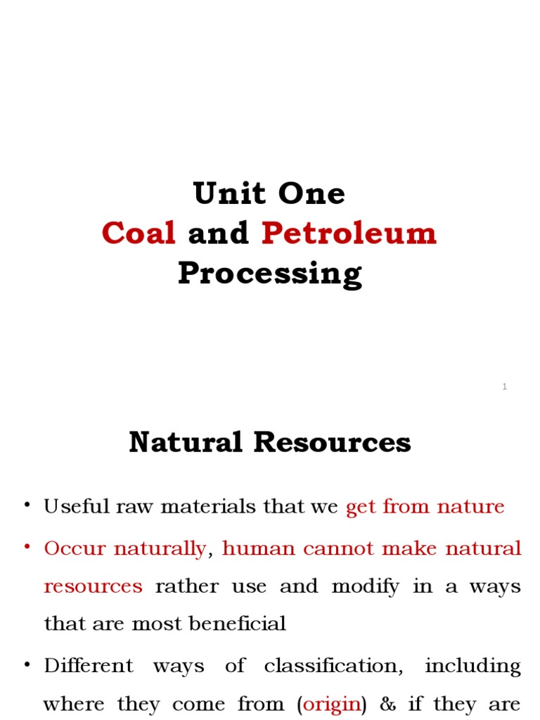 1Coal & Petroleum Processing PDF Gasification Coal