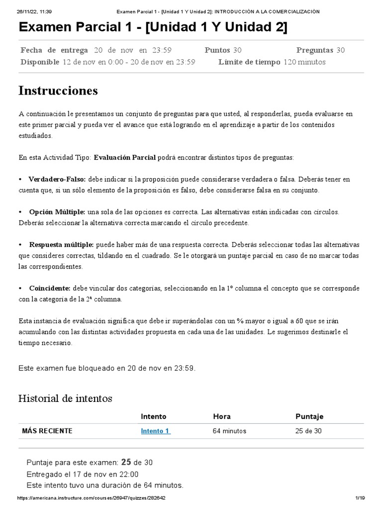 Examen Parcial 1: Comercialización Unidades 1 y 2 | PDF | Marketing ...