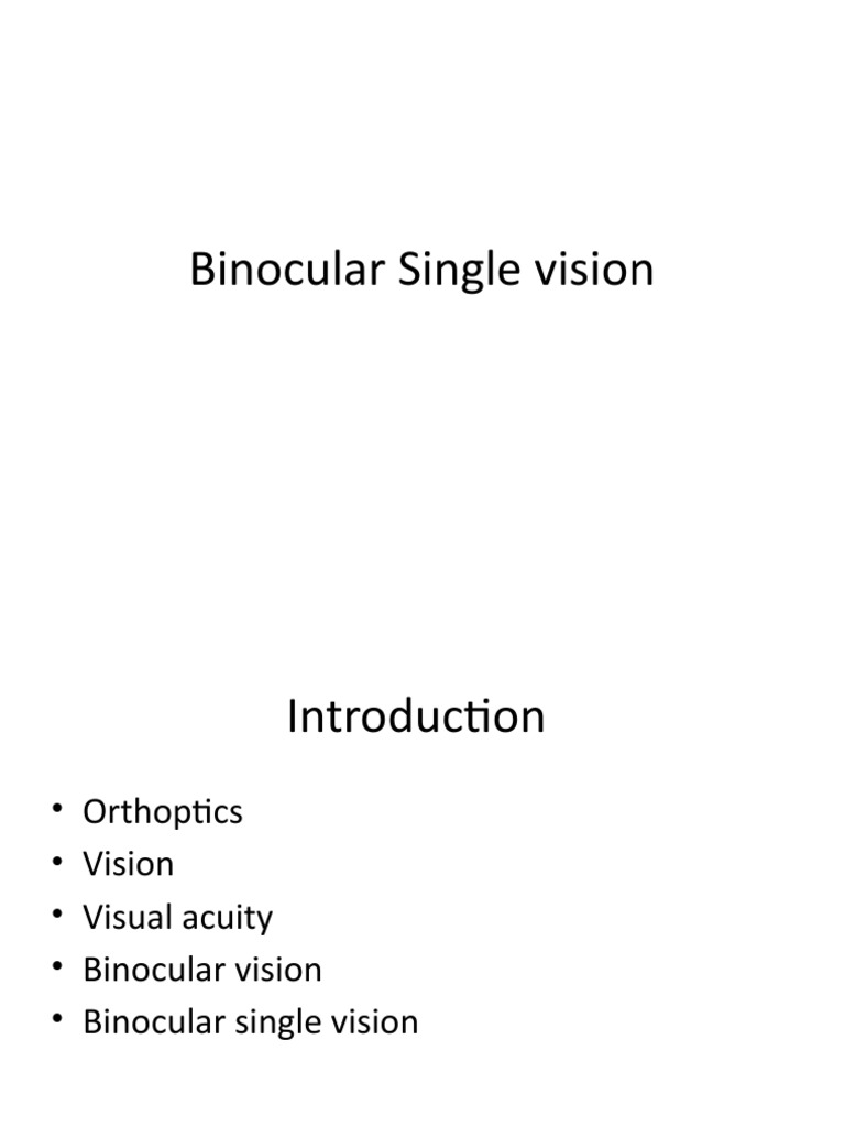 1.binocular Single Vision PDF Stereoscopy Visual Acuity