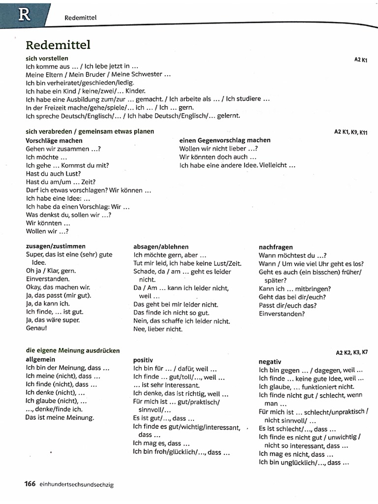 Redemittel a2 pdf