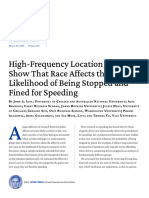 High Frequency Location Data Show That Race Affects The Likelihood of Being Stopped and Fined For Speeding
