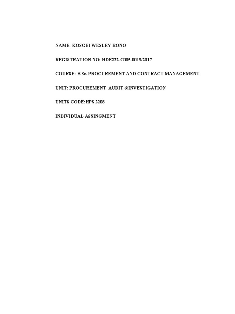 Procurement Audit Principles Explained | PDF | Inventory | Demand