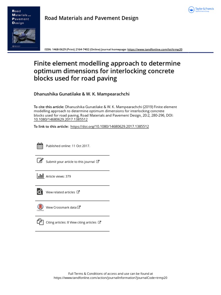 Optimal Dimensions for Concrete Block Paving | PDF | Finite Element ...