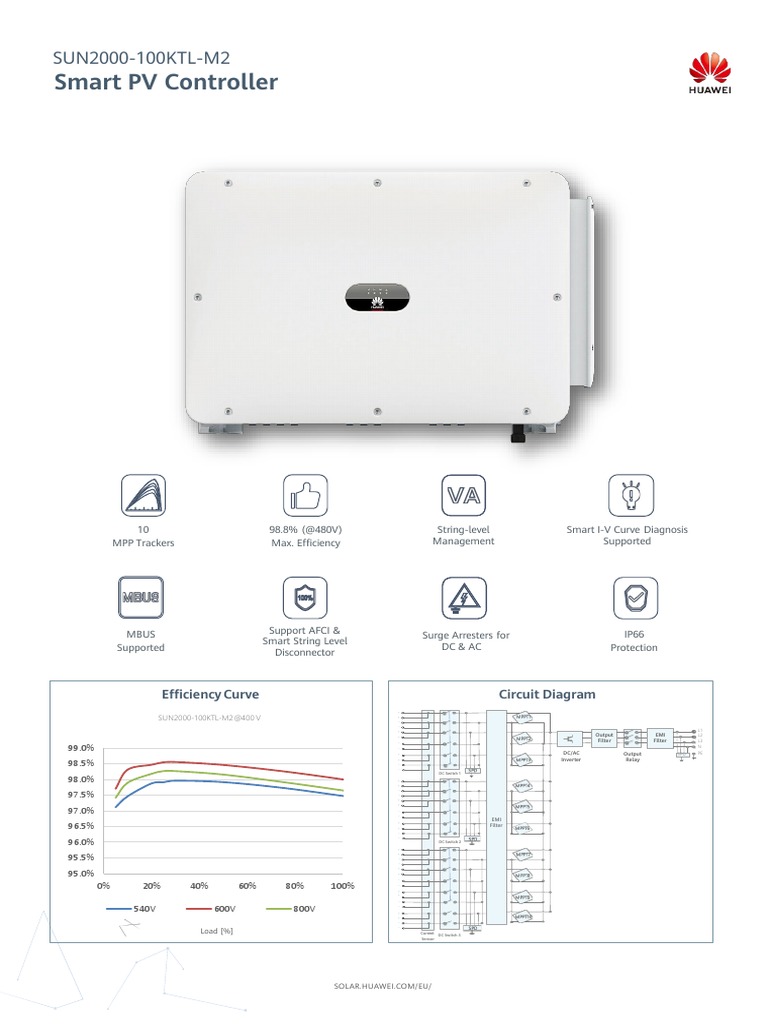 Huawei SUN2000-100KTL-M2 Datasheet | PDF | Alternating Current | Power ...