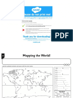 T G 152 What A Wonderful World Activity Sheet Mapping The World