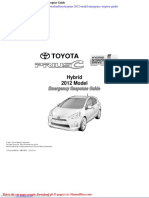 Toyota Prius 2012 Model Emergency Respose Guide