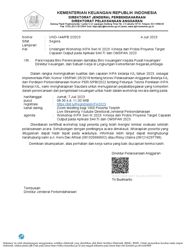 UND-144-PB.2-2023 Workshop IKPA Seri III 2023 - Kinerja Dan Probis