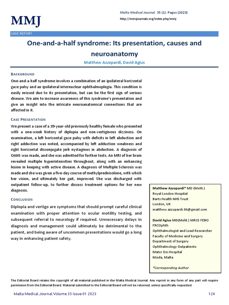 Ino Vs One And A Half Syndrome