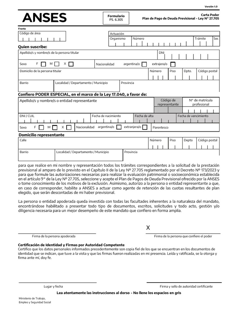 Carta poder ley 27705 pdf justicia crimen y violencia