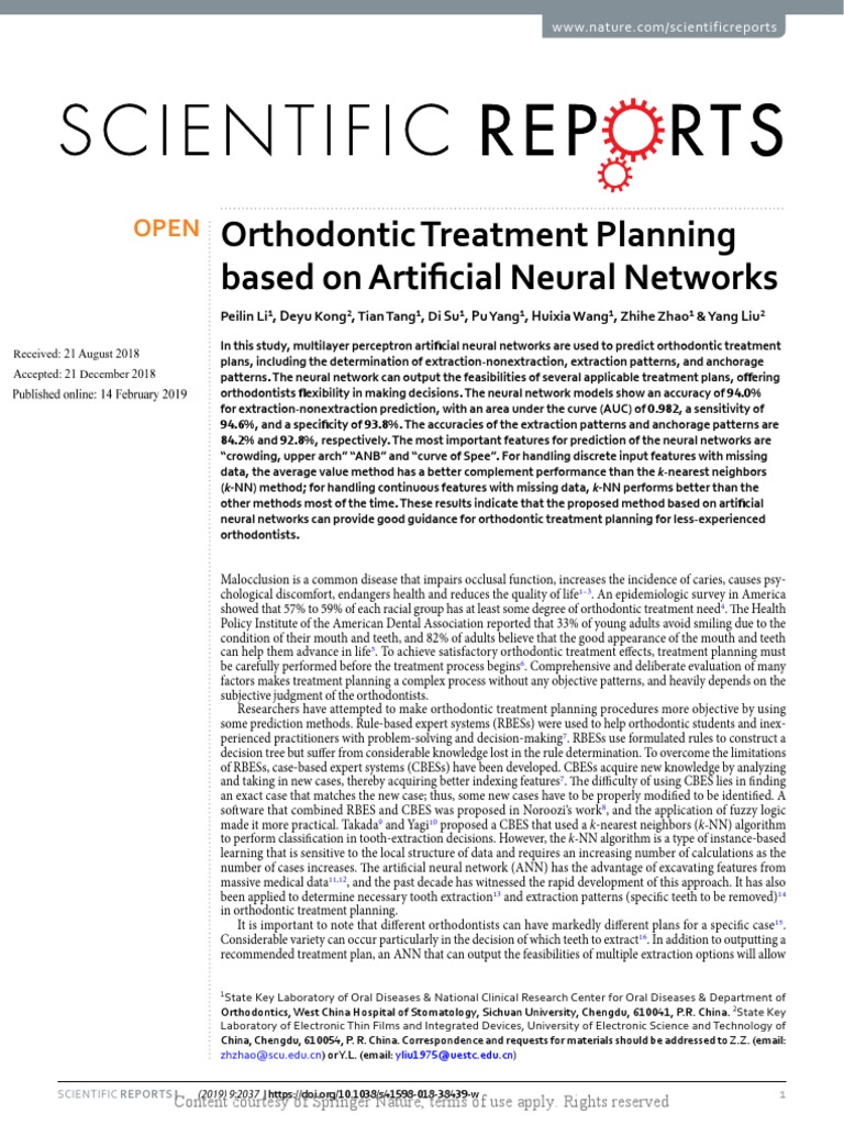 Orthodontic Treatment Planning Based On Artificial | PDF | Receiver ...
