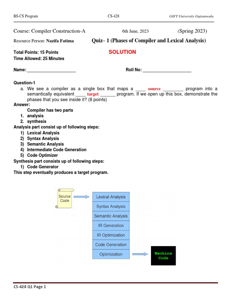 Quiz - 1 V1 - SOL | PDF