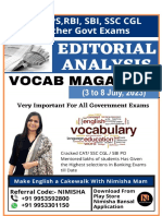 WEEKLY EDITORIAL VOCABULARY MAGAZINE BY NIMISHA MAM 3 To 8 July