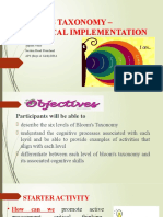 Blooms Taxonomy - Practical Implementation