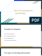 Methods of Assessment in Psychology