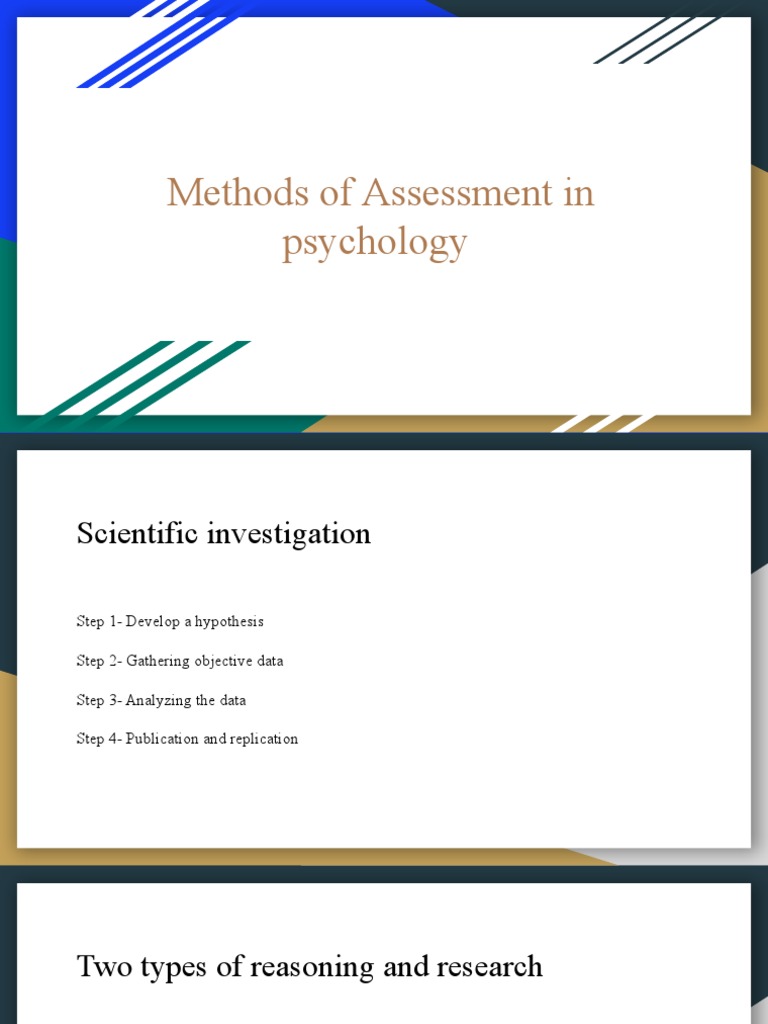 Assessment Methods in Psychology | PDF | Methodology | Experiment