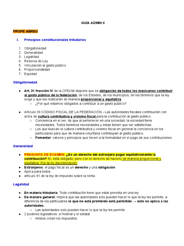 Guia Admin 2 | PDF | Impuestos | Impuesto sobre la renta