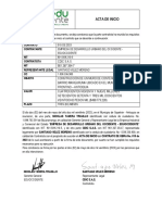 ACTA DE INICIO 015 OBRA  FRONTINO CONSTRUCCION MURO CONTENCION