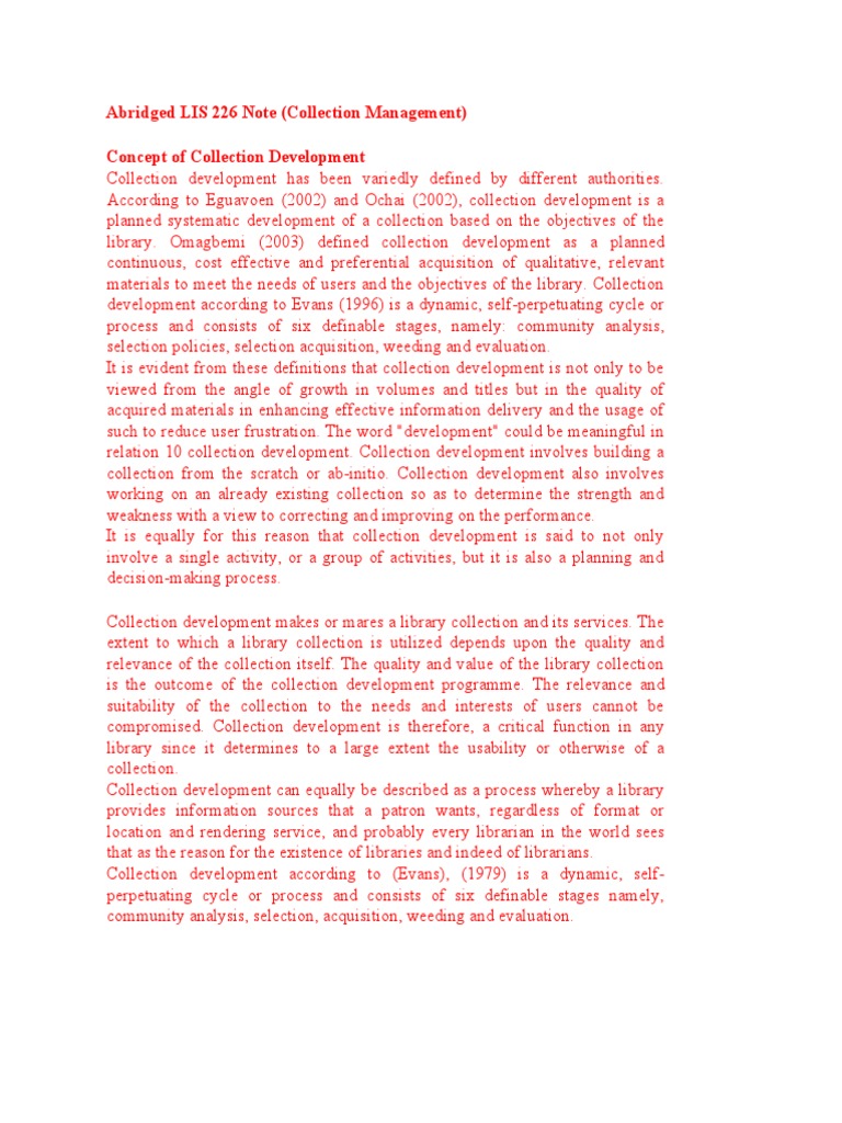 Library Collection Development Guide | PDF | Libraries | Librarian