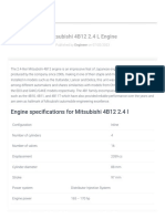 Mitsubishi 4B12 2.4 L Engine Specifications, Maintenanc, Eoil, Reliability & Problems