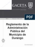 Reglamento de La Administración Pública Del Mpio. de Dgo.