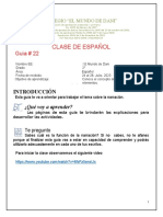 Guia # 22 de Español Del 24 Al 28 de Julio