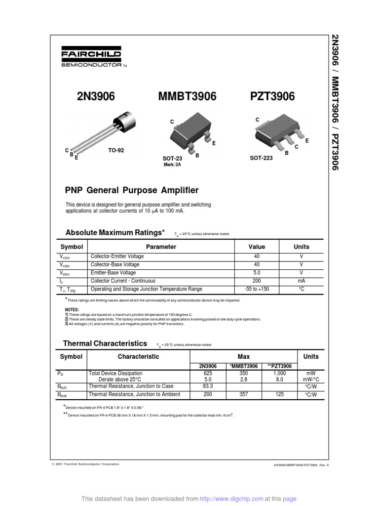 2n3906-mmbt3906-pzt3906-pnp-general-purpose-amplifier-pdf-bipolar