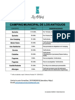 LOS ANTIGUOS Camping Municipal Tarifas 2023-1