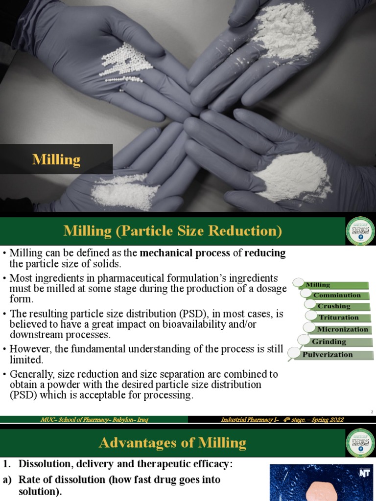 Milling in Pharmaceutical Formulation | PDF
