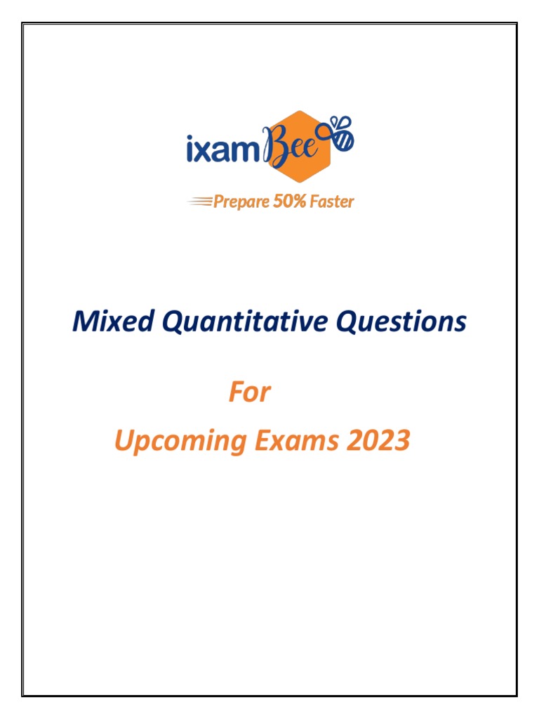 Mixed Quantitative Questions for Exams | PDF | Equations | Mathematical ...