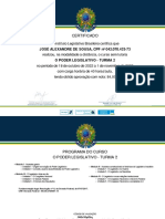 Certificado: JOSÉ ALEXANDRE DE SOUSA, CPF Nº 042.070.433-73 O Poder Legislativo - Turma 2