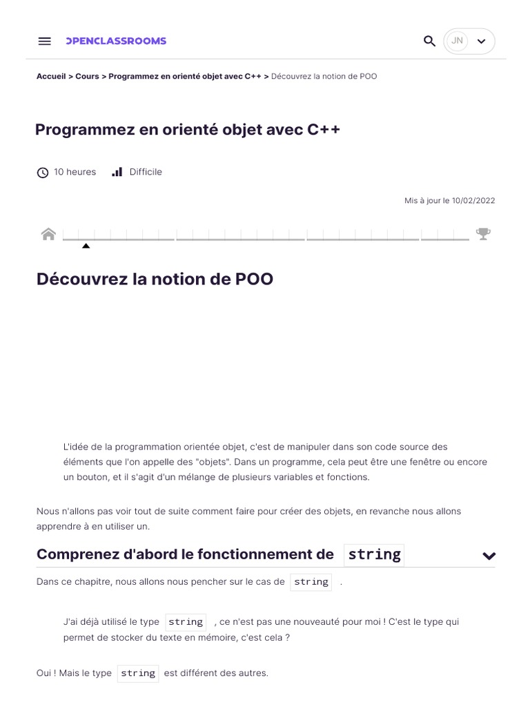 Introduction à la POO en C++ | PDF | ASCII | Programmation informatique