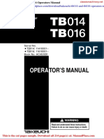 Takeuchi Tb014 and Tb016 Operators Manual