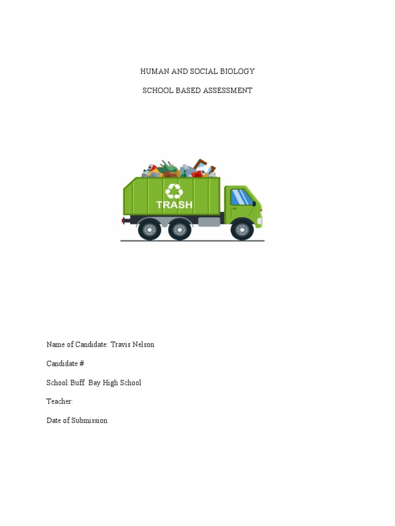 Human and Social Biology SBA PDF Waste Management Environmental