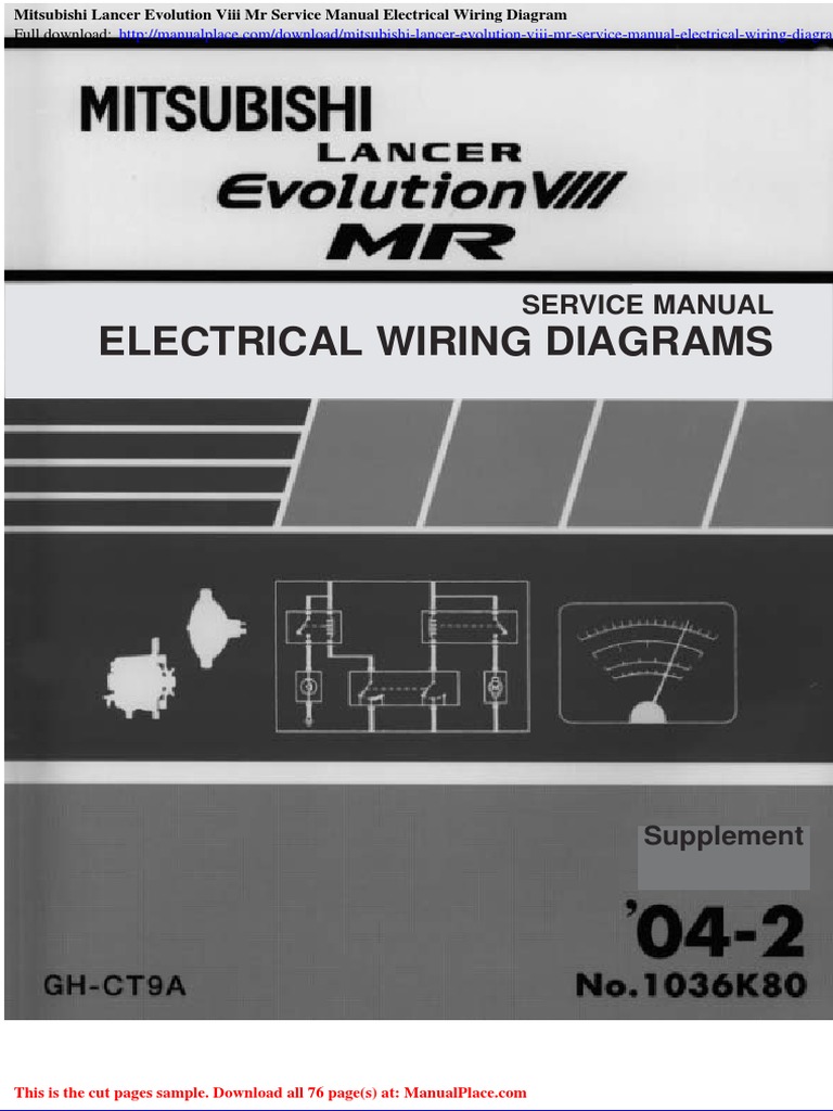 Mitsubishi Lancer Evolution Viii MR Service Manual Electrical Wiring