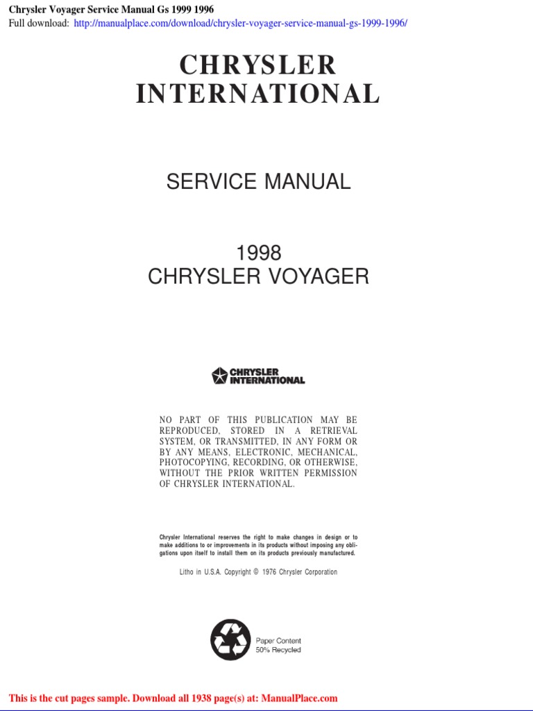2000 CHRYSLER GRAND VOYAGER REPAIR MANUAL PDF intelligence overview