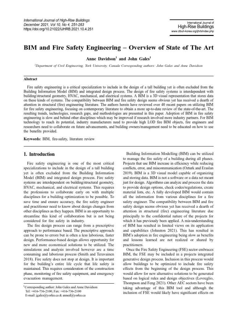 BIM Integration in Fire Safety Engineering | PDF | Technology & Engineering