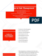 Certificate in Sale Management
