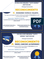 Certificado de Graduación Simple Azul y Blanco