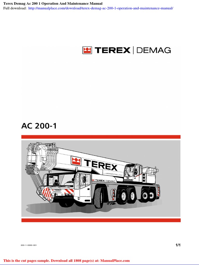Terex Demag Ac 200 1 Operation and Maintenance Manual | PDF