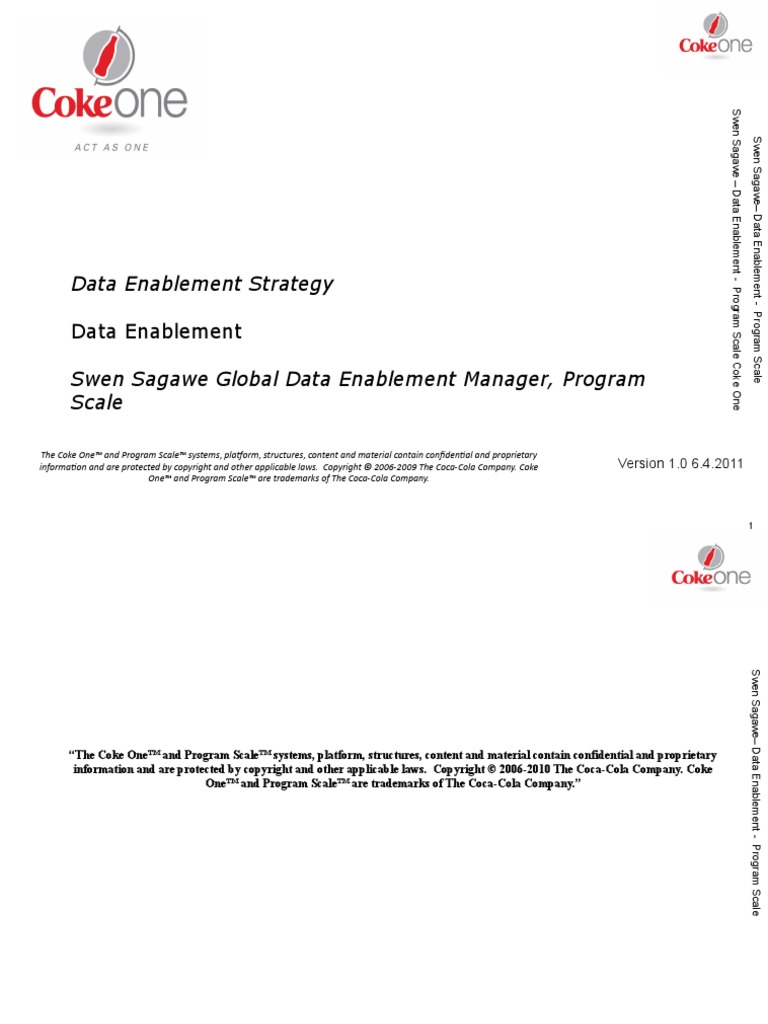 Coke One Data Enablement Strategy | PDF | Data | Data Model