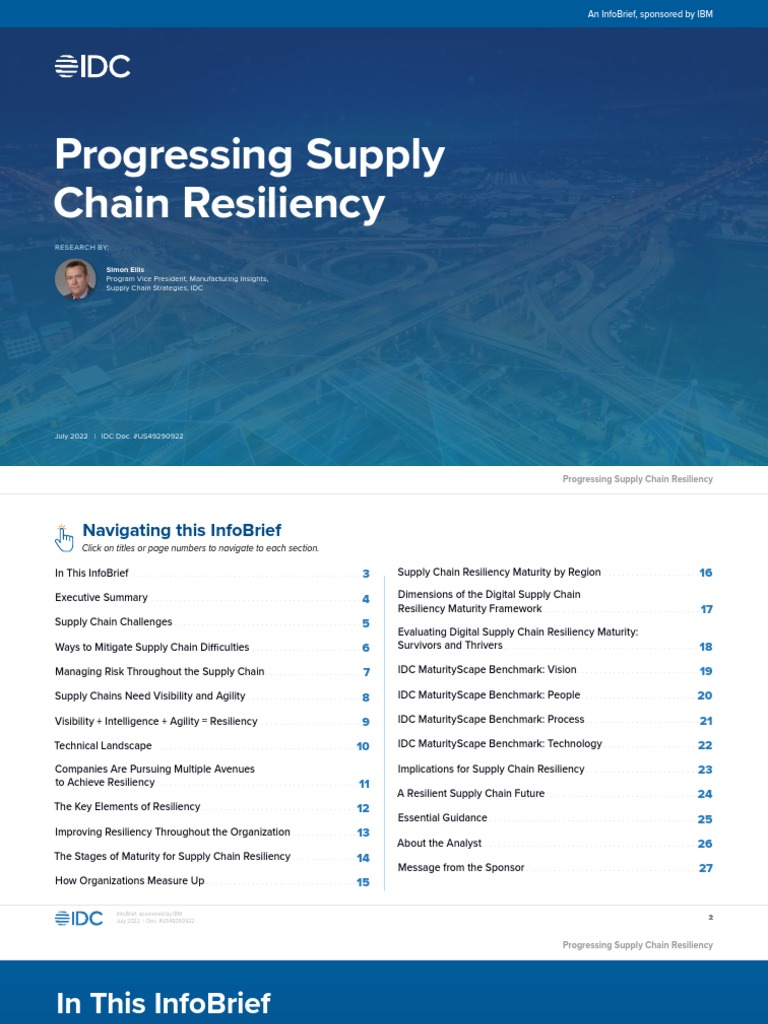 Supply Chain Resiliency Insights | PDF | Supply Chain | Cloud Computing