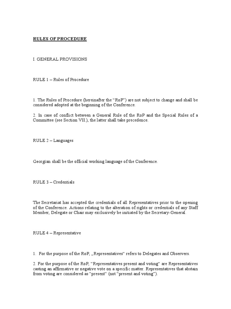 Rules Of Procedure | Protocol Service – QASXW