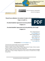 Manual de Procedimientos Herramienta de Mejora en La Productividad de La Empresa Lanafit S.A.